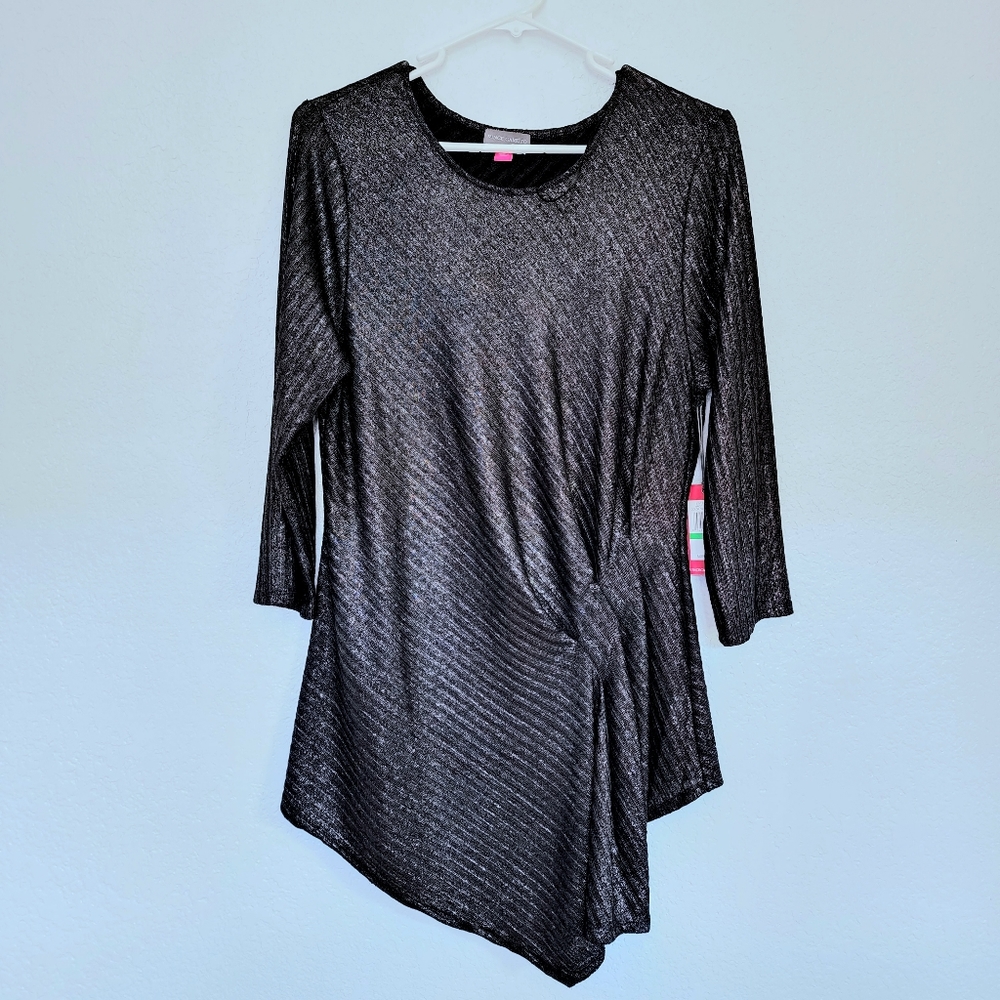 Vince Camuto black metallic sweater size L New
